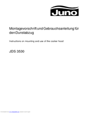 JUNO JDS3530B Instruction On Mounting And Use Manual