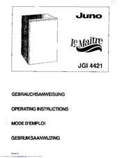 JUNO Le Maitre JGI4421 Operating Instructions Manual