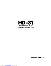 Art HD 31 Owner's Manual