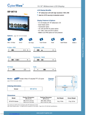 CyberView CyberView RP-W719 Specifications