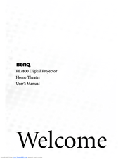 Benq PE7800 - DLP Projector - 800 ANSI Lumens User Manual
