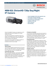 Bosch DinionHD NBN-921 Brochure & Specs