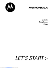 MOTOROLA E380 Manual