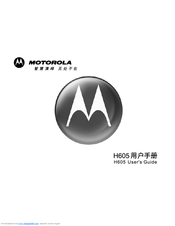MOTOROLA H605 - Headset - Over-the-ear User Manual