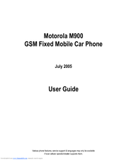 MOTOROLA M900 - Car Cell Phone User Manual