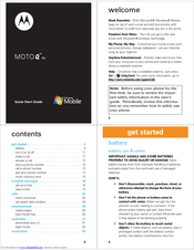 MOTOROLA MOTO 9C START (WM6.1) Quick Start Manual