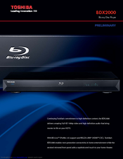 Toshiba Bdx2000 1080p Blu Ray Disc Player Manuals Manualslib