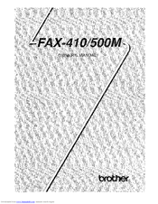 Brother FAX-500M Owner's Manual