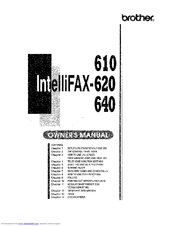 Brother IntelliFAX 620 Owner's Manual