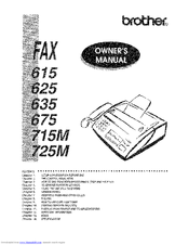Brother IntelliFax-615 User Manual
