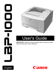 Canon LBP-1000 User Manual