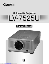 Canon LV-7525 Owner's Manual