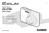 Casio EX-Z70 - EXILIM ZOOM Digital Camera User Manual