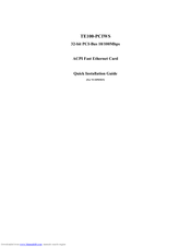 TRENDNET TE100-PCIWS Quick Installation Manual