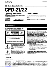 Sony CFD-21 Operating Instructions Manual