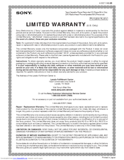 Sony MDR-XD300 Limited Warranty