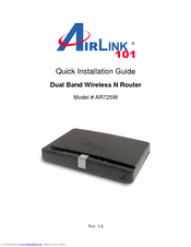 Airlink101 AR725W Quick Installation Manual