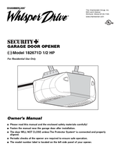 Chamberlain Whisper Drive Security+ 182671D Owner's Manual