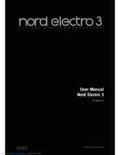 Clavia Nord Electro 3 User Manual