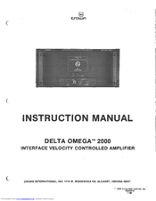 Crown Delta Omega DO-2000 Instruction Manual