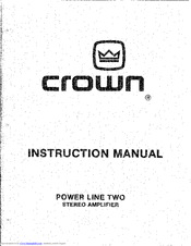 Crown PL-2 Instruction Manual