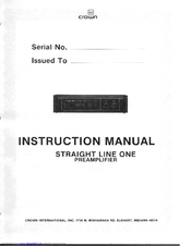 Crown SL-1 Instruction Manual