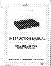 Crown Straight Line Two Instruction Manual