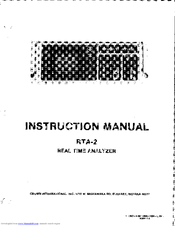 Crown RTA-2 Instruction Manual
