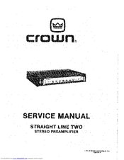 User Manuals: Crown Straight Line Two Pre Amplifier