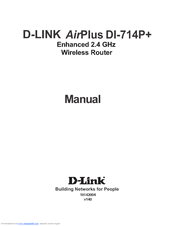 D-link DI-714P - AirPlus Wireless Router Manual