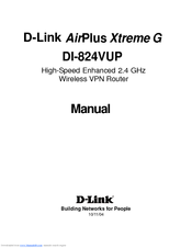 D-link Wireless VPN Router DI-824VUP User Manual