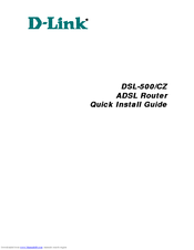 D-link DSL-500/CZ Quick Install Manual