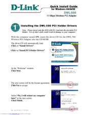 D-Link DWL-500 Quick Install Manual
