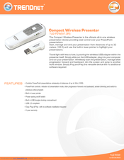 TRENDNET TU2-P2W - Compact Wireless Presenter Presentation Remote Control Specifications