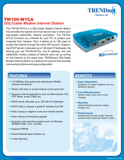 TRENDNET TW100-W1CA Specifications