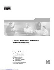 Cisco 1700 series Hardware Installation Manual