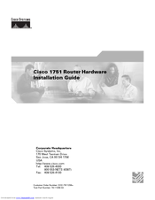 Cisco 1751 Hardware Installation Manual