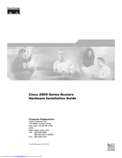 Cisco 2621 Hardware Installation Manual