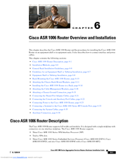Cisco ASR1006-10G-SHA/K9 - ASR 1006 Sec+HA Bundle Router Installation Manual
