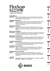 Eizo FlexScan S2231W Setup Manual