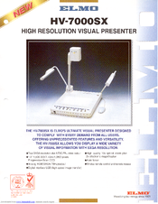 Elmo HV-7000SX Specification Sheet