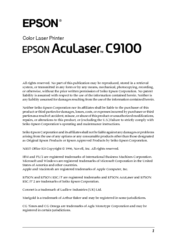 Epson AcuLaser C9100 Reference Manual