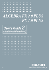 CASIO ALGEBRA FX User Manual