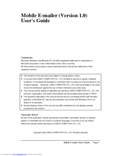 CASIO Mobile E-mailer (Version 1.0) User Manual