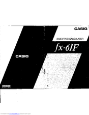 CASIO FX-61F SCIENTIFIC CALCULATOR Manual