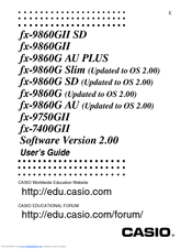 CASIO FX-9860G SD User Manual