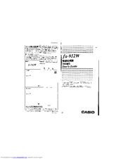 CASIO FX-912W User Manual