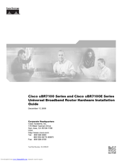 Cisco UBR7111 - uBR 7111 Router Hardware Installation Manual