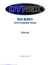 Dynex DX-E401 - EN Broadband Router User Manual