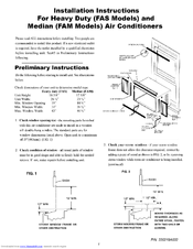 Frigidaire FAS Series Installation Instructions Manual
